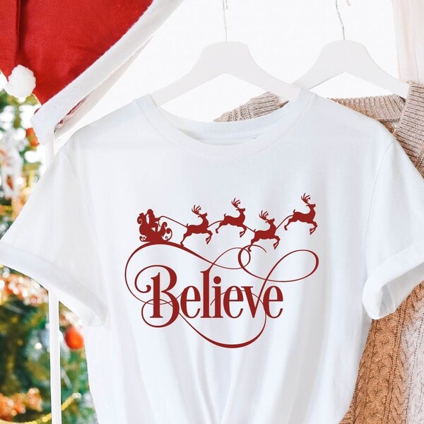 Reindeers Beleive Shirt | Christmas Shirts | Christmas Vacation Shirt | Xmas Shirts | Winter Shirt | Cute Christmas Shirt