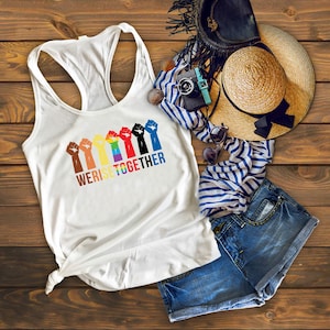 We Rise Together Tank Top | Pride Month | Feminist Crop Top | Girl Power shirt | Gay Pride Tank | Unisex Tank Top | LGBTQ+ Gifts | BLM Tee
