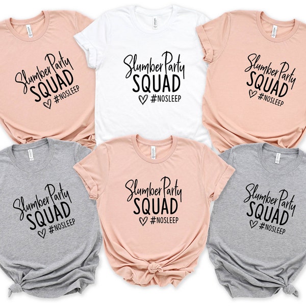 SlumberParty Squad Shirts, Birthday Shirt, Slumber Party Shirts, Girls Birthday Party Shirts, Teen Birthday Party, Sleepover Pajama Shirts