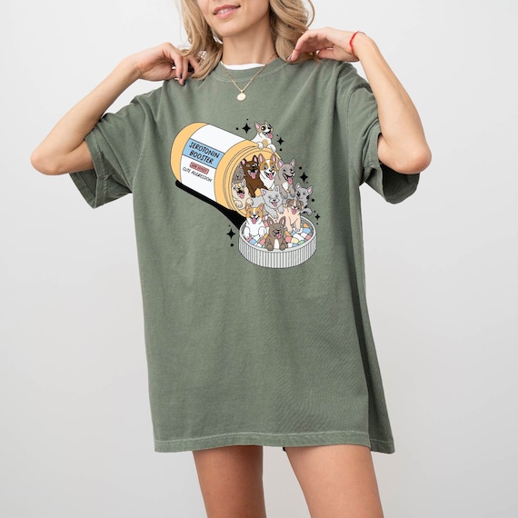 Funny Antidepressant Tee: Mood-Enhancing Dog Graphic Shirt | Rx Dogs