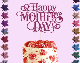 Happy Mother's Day Glitter Cake Topper