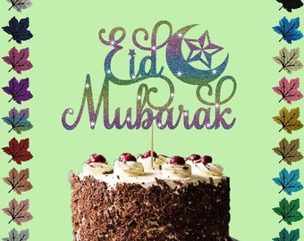 Adorno para tarta con purpurina para Eid Mubarak