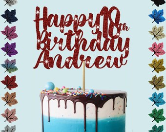 Personalised Birthday Glitter cake topper
