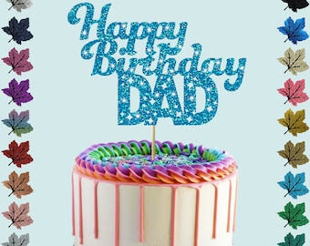 Adorno para tarta con brillantina "Feliz cumpleaños, papá"