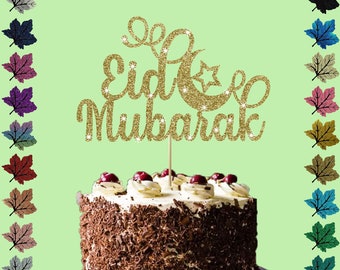 Adorno para tarta con purpurina para Eid Mubarak