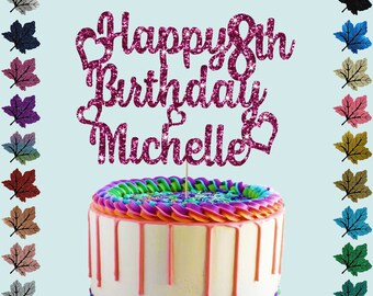 Topper de pastel de brillo de cumpleaños personalizado