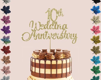 Anniversary Glitter cake topper