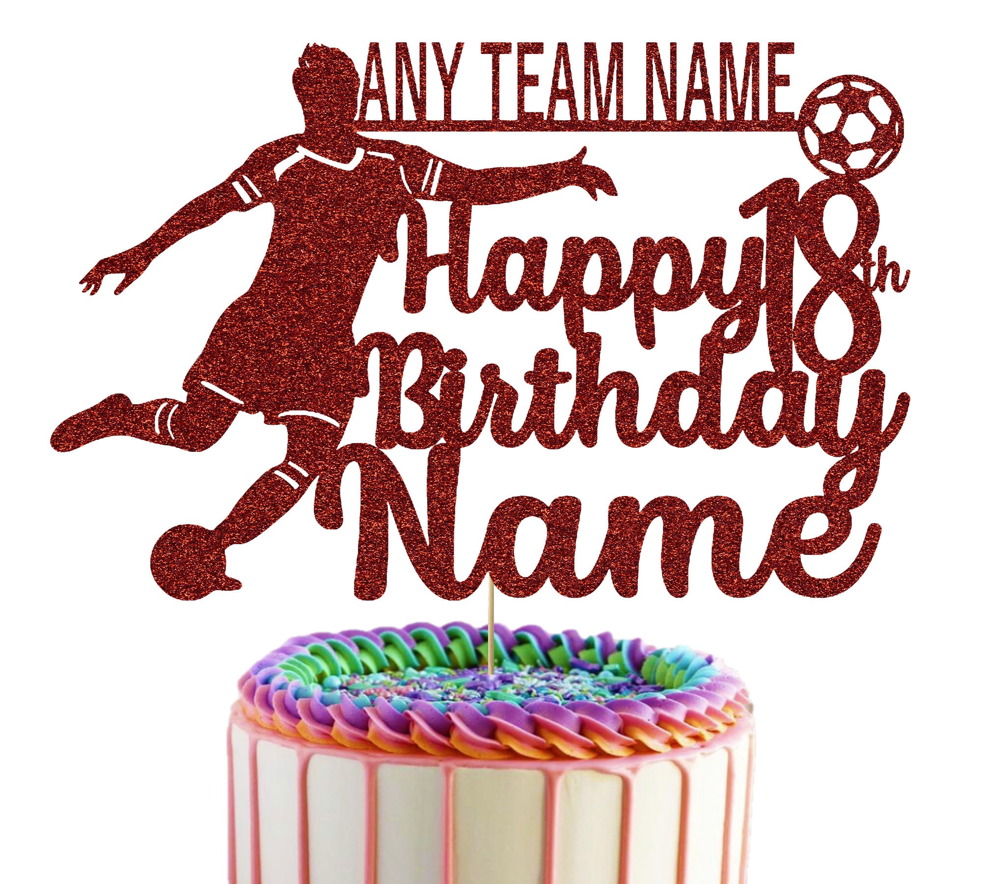 Soccer Birthday Cake Topper - Football Theme Decor For Kids & Adults