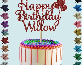 Personalised Birthday Glitter cake topper With Any Name