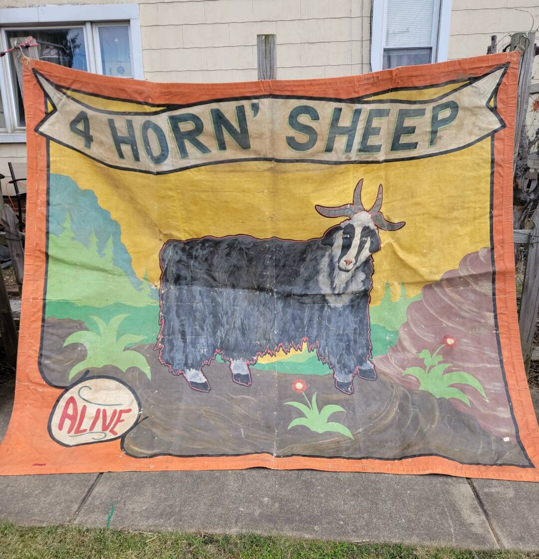 Large Antique Sideshow Banner 1920s - Etsy