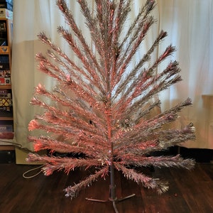 6.5ft Peco brand vintage aluminum tree with color light image 3