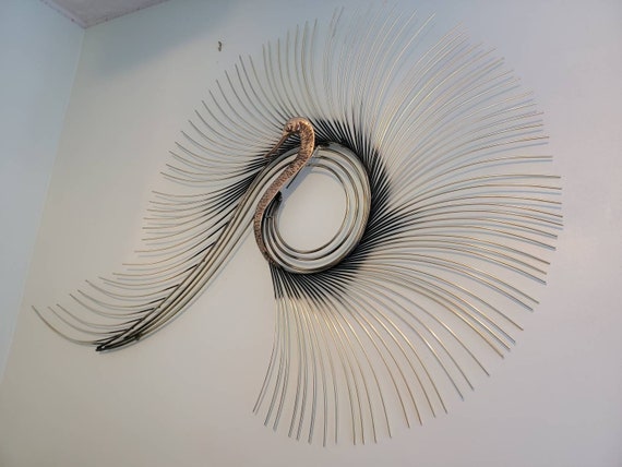 1982 CURTIS JERE The Hemisphere Wall Metal Art Sculpture