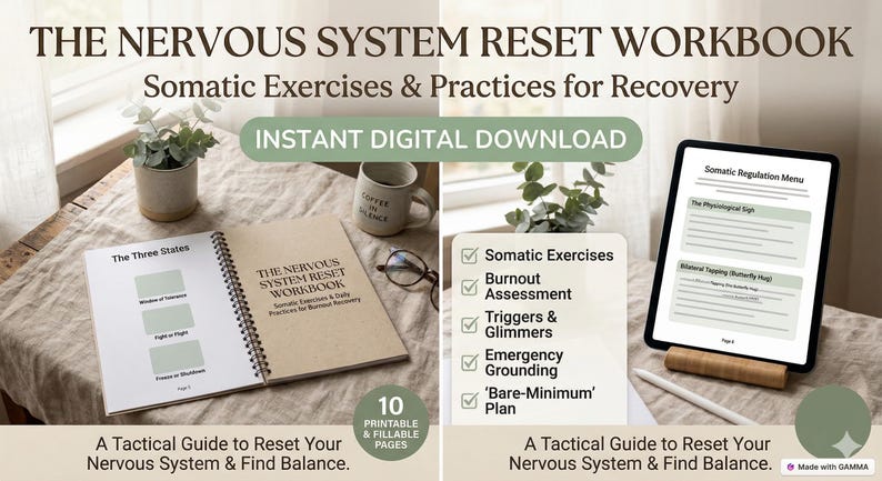 The Nervous System Reset Workbook | Therapist Created | Anxiety Coping ...