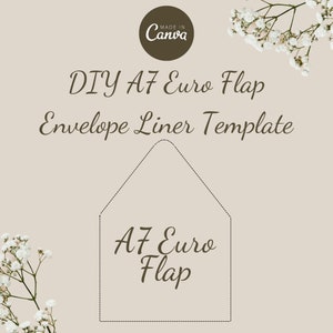 Plantilla de forro de sobre DIY A7 Euro Flap en blanco en Canva / Plantilla de forro de sobre / A7 Euro Flap / Boda SVG