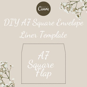 Leere DIY A7 quadratische Klappen Umschlag Liner Vorlage auf Canva | Umschlag-Liner-Vorlage | A7 Quadrat Klappe