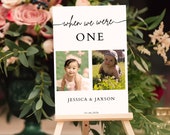 Childhood Photo Wedding Table Number Signs, Editable Template (Digital Download)