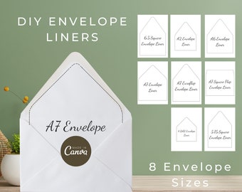 DIY Envelope Liner Template, Customizable Canva Design (Digital Download)