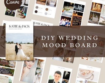 Wedding Mood Board Digital Download Canva, Digital Wedding Planner Template, Wedding Vision Board Template, Wedding Guide Template