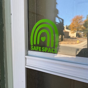 Safe space decal for windows for business, home, car and more