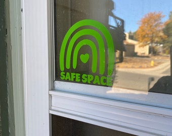 Safe space decal for windows for business, home, car and more