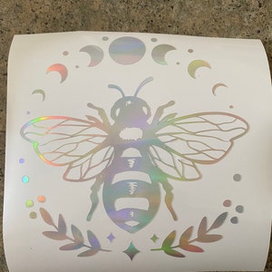 Celestial bee vinyl decal for windows, tumbler cups, water bottles, laptops and more