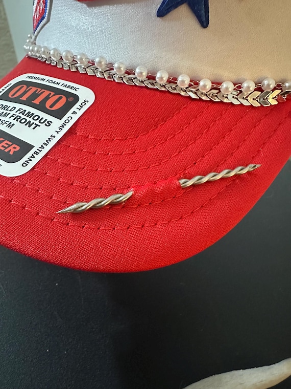 Otto Red White Blue Trucker Hat With American Made Patches  display picture 1