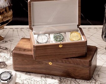 Customizable Watch Box Premium Wooden Watch Organizer Storage Box Solid Wood Personalized Gifts Vintage Rustic Jewelry Box Custom