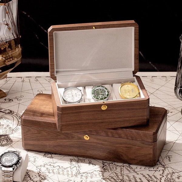 Customizable Watch Box Premium Wooden Watch Organizer Storage Box Solid Wood Personalized Gifts Vintage Rustic Jewelry Box Custom