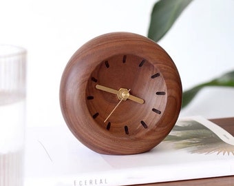 Silent Clock, Solid Wood Clock, Vintage Clock, Wood Clock, Minimalist Clock, Desk Clock, Bedroom Clock, Creative Clock, Creative Gift