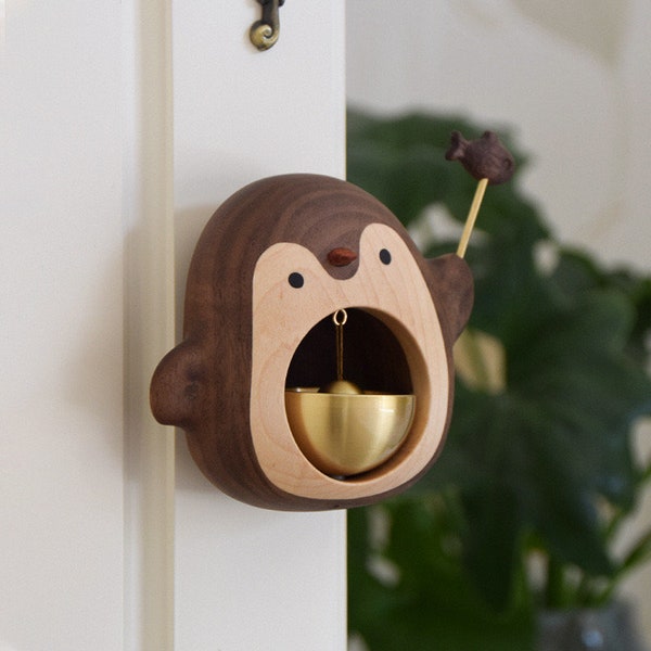 Penguin Doorbell, Crab Doorbell, Wooden Doorbell, Door Decor, Creative Home Decoration, Home Decor, Wall Decor, Door Ornaments