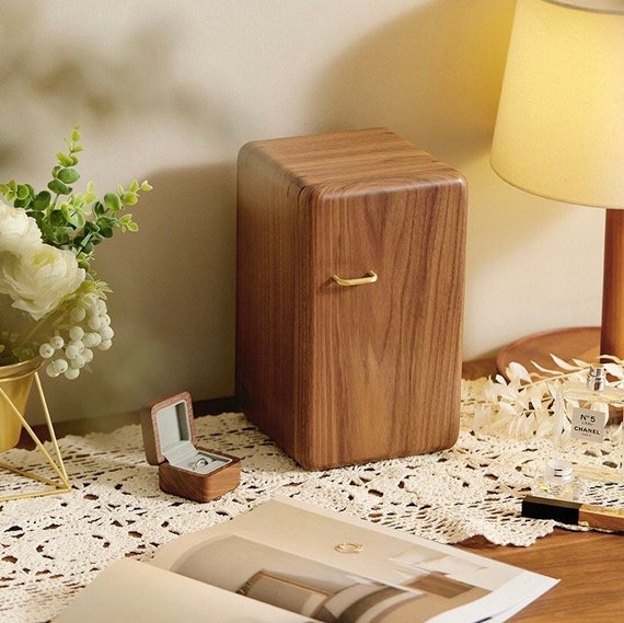 Refrigerator Jewelry Box Large Unique Decor Solid Wood Necklace