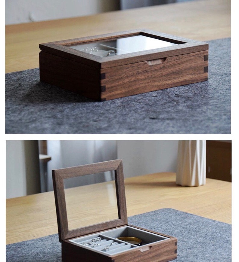 Jewel Box Jewelry Box Wood Box Glass Jewelry Box Chocolate Etsy