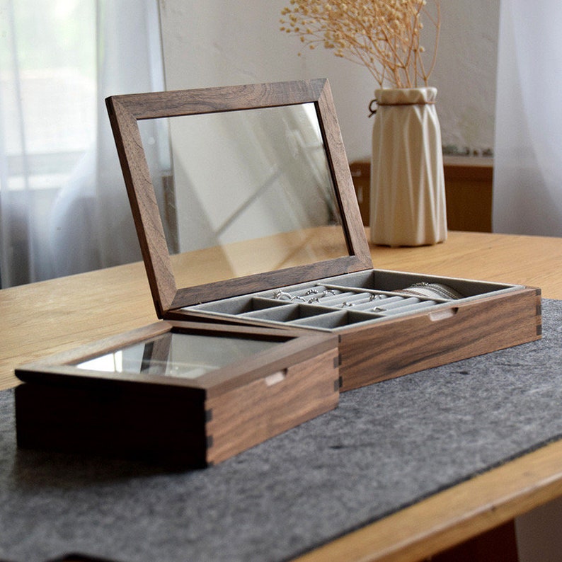 Jewel Box Jewelry Box Wood Box Glass Jewelry Box Chocolate Etsy