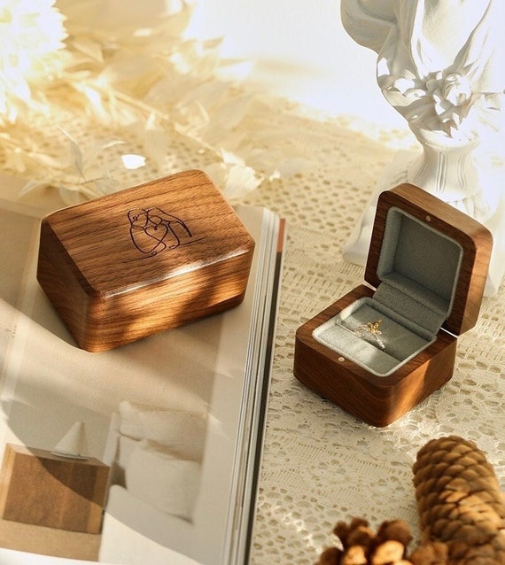 Customizable Ring Box, Mini Jewelry Box, Wood Box, Personalized Box,  Chocolate Jewelry Box, Wood Jewelry Box, Storage Wood Box, Wooden Box 