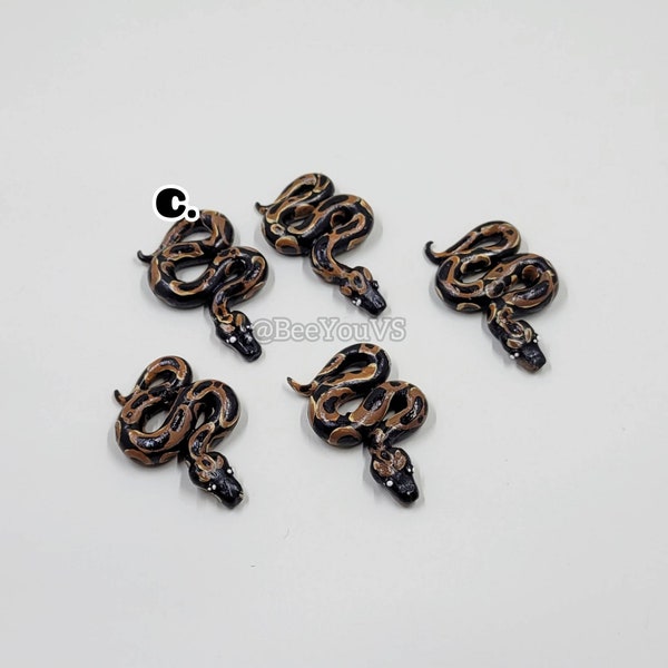 Miniature ball python snake figurine pet magnet charm