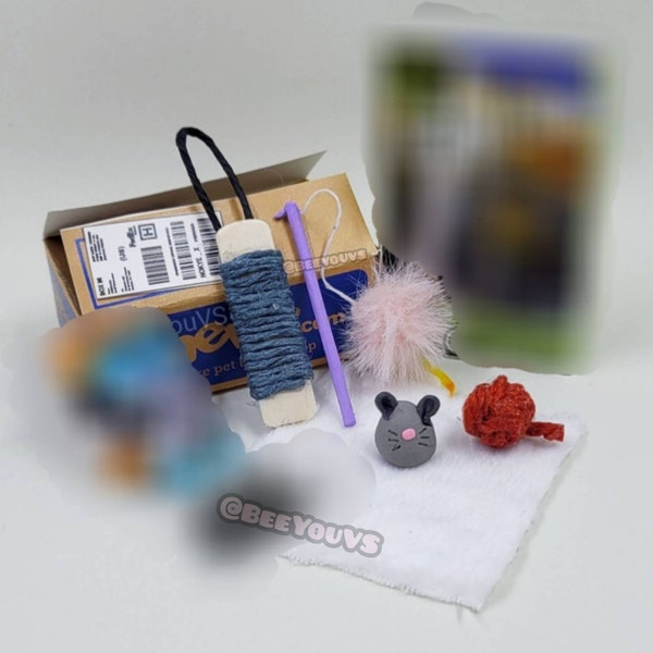 Miniature cat toys | 1to6 or 1to12 scale  cat toys for dollhouse |