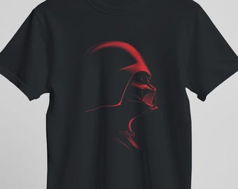 Camiseta de Darth Vader: Gráfico de casco rojo y negro - Silueta de Star Wars