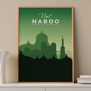 Visit Naboo Poster - Star Wars Retro Reise Druck, Sci-Fi Wandkunst