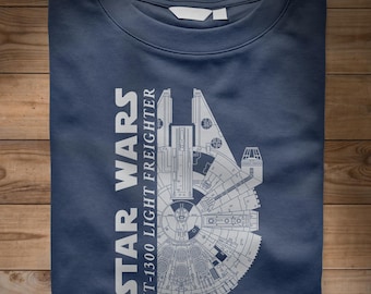 Star Wars Millennium Falcon-shirt - YT-1300 Freighter Schematisch T-shirt voor Galaxy's Edge-fans