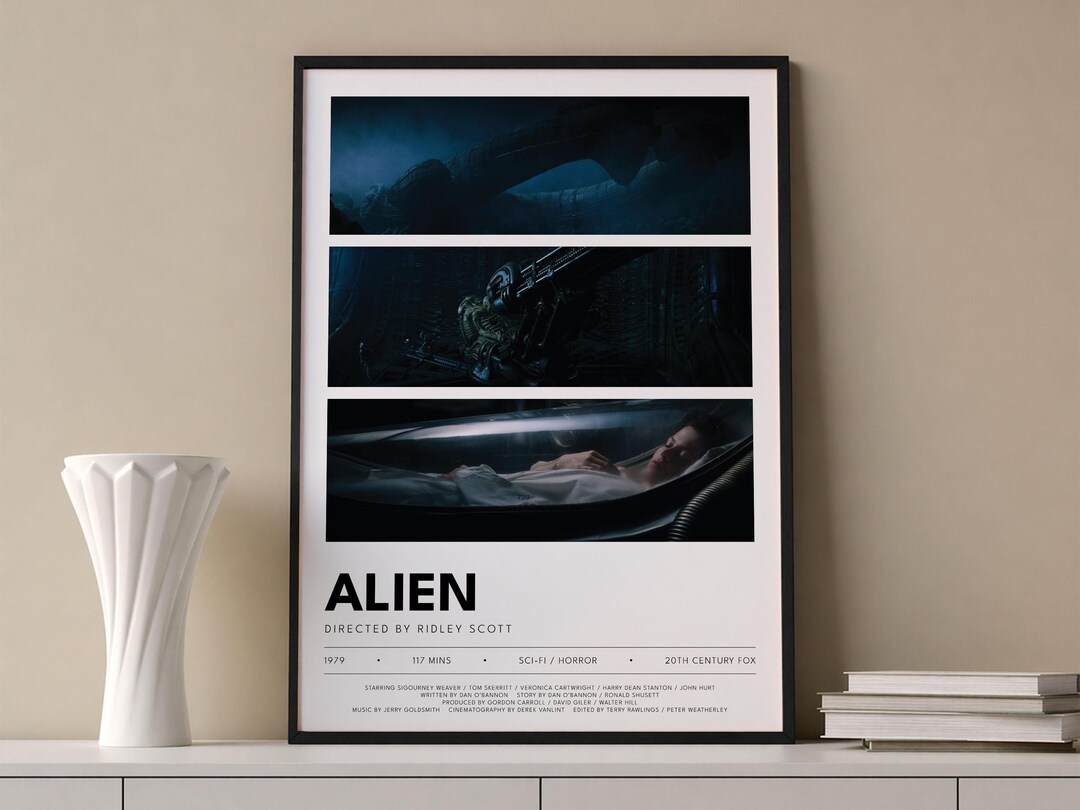 Alien Minimalist Movie Poster, Sci-fi Horror Cinematic Wall Art ...