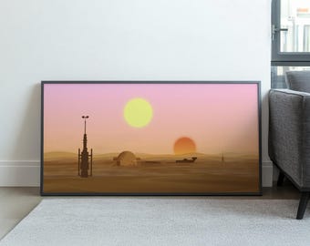 Tatooine Sunset Print: Star Wars Landscape Wall Art (Digital Download)