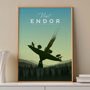Visit Endor Travel Poster – Star Wars Wall Art Print, Retro Travel Decor