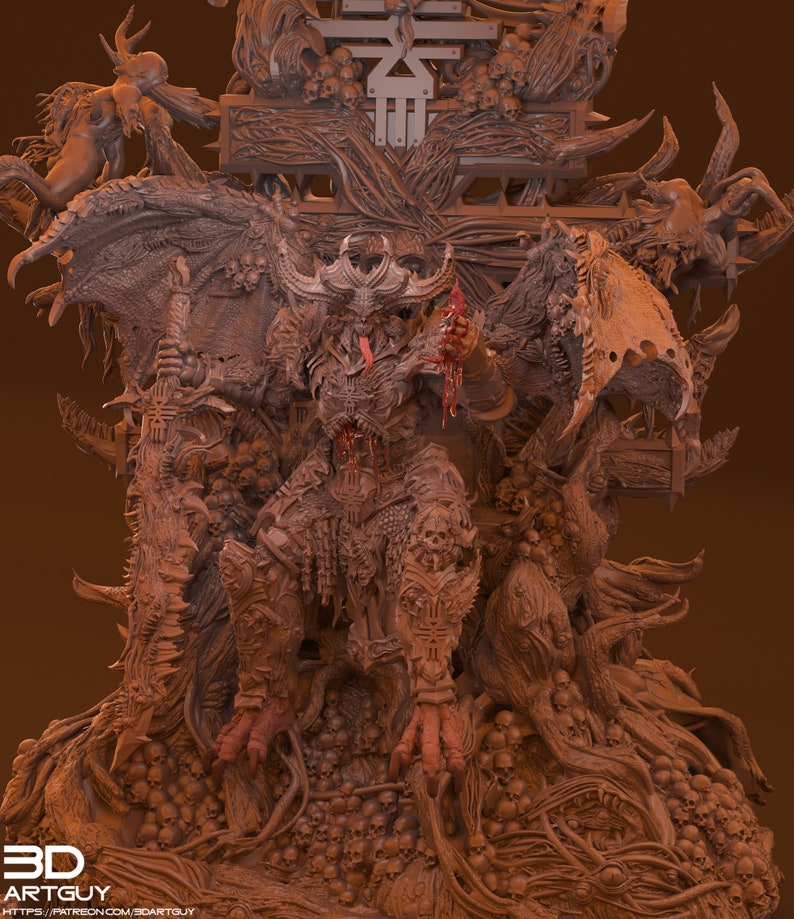 Demonic Rage God On His Throne Etsy