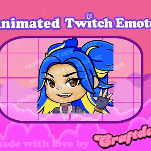 Fala / Cześć / Twitch / Discord Animowana Emotka / Neon z Valorant / Słodki