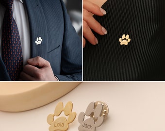 Paw Print Name Brooch, Dog Paw Lapel Pin, Cat Paw Badge, Pet Brooch Pin, Pet Paw Collar Pin, Paw Name Badge, Pet Lovers Gifts, Pet Mom Gifts