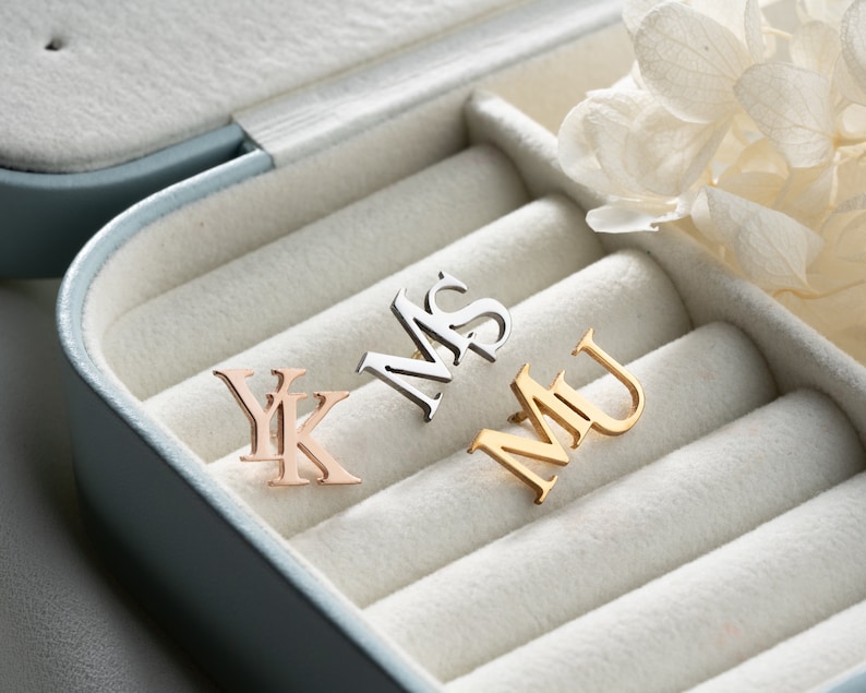 Personalized Initial Letters Brooch, Bride Groomsmen Initials Brooch, Silver Lapel Pin Men Suits, Wedding Letter Lapel Pin, Groomsmen Gift image 10