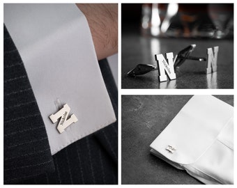 Personalized Custom Initial and Name Cufflinks, Unique Groom Wedding Cufflinks, Initial Letter Cufflinks, Gift For Men, Gift For Groom,