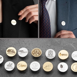 Pin de insignia de empresa de etiqueta de nombre de logotipo personalizado, pin de insignia de nombre de logotipo de su empresa, pin de nombre de signo de logotipo personalizado, pines de solapa grabados con cualquier símbolo imagen 1