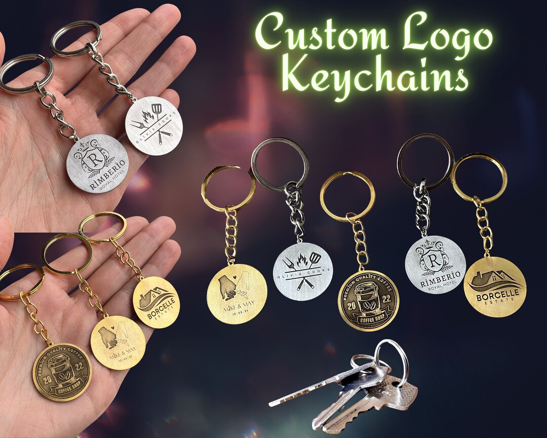 Personalized Engraved Logo Keychains, Logo Lapel Keychains, Company