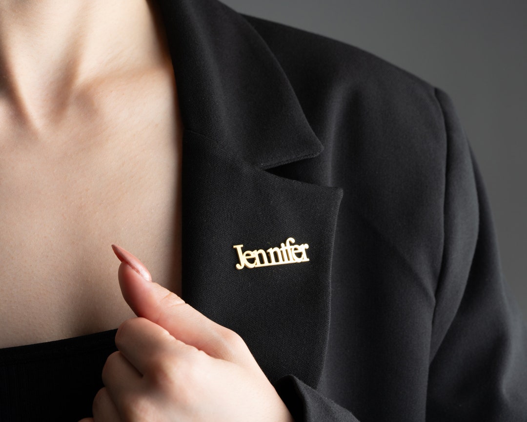 Personalized Nameplate Company Badge, Custom Company Jacket Pin, Unisex